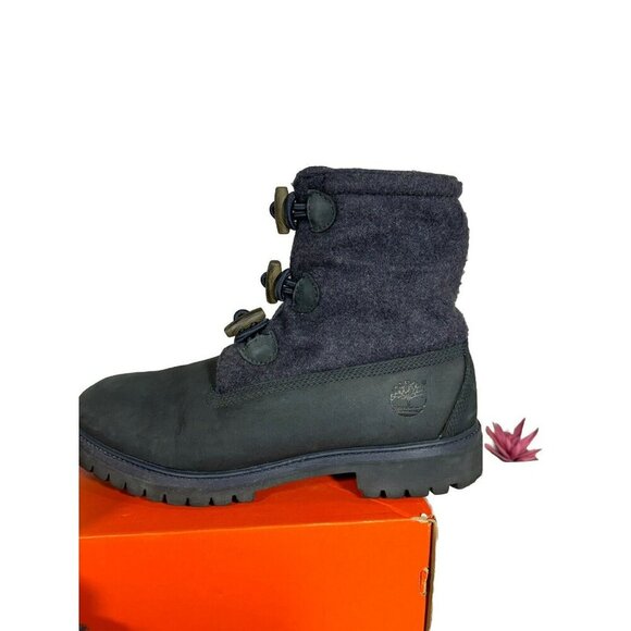 Timberland Navy Suede Wool Boots Round Toe Rubber Sole Toggle Closure Size 11M - Picture 4 of 15